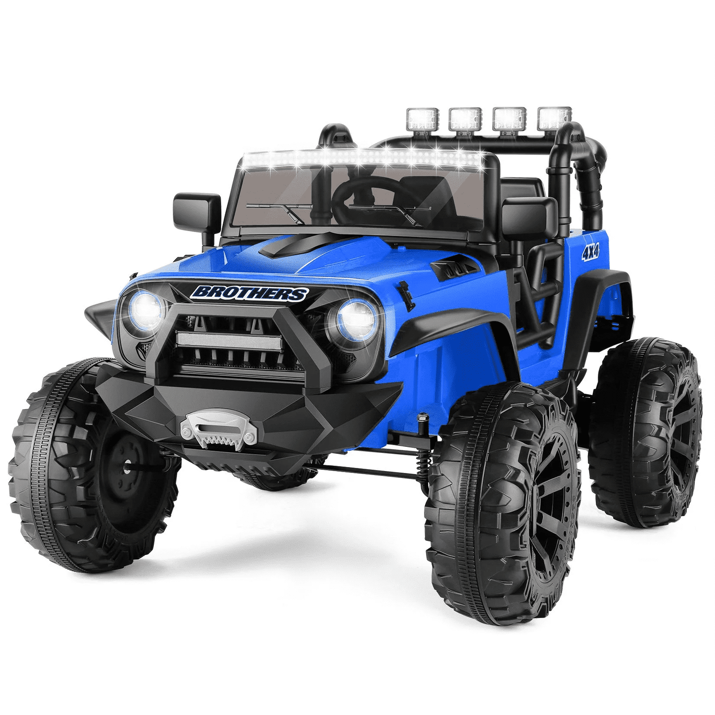 Farmdex 24 Volt Ride on Toys with Remote Control & 2 Seater, 9AH Battery Powered Car for Kids, Ride on Truck Car w/ 2*200W Motor, Spring Suspension, 4 Large Wheels, 3 Speeds, Bluetooth Music, Blue