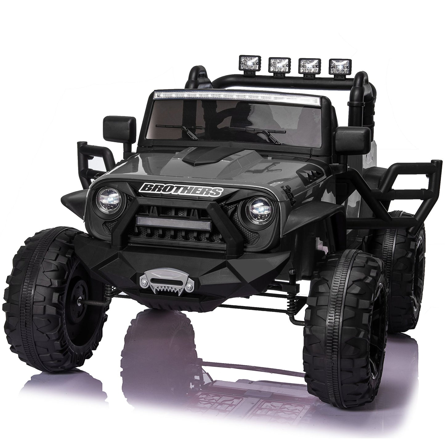 Farmdex 24 Volt Ride on Toys with Remote Control & 2 Seater, 9AH Battery Powered Car for Kids, Ride on Truck Car w/ 2*200W Motor, Spring Suspension, 4 Large Wheels, 3 Speeds, Bluetooth Music, Black