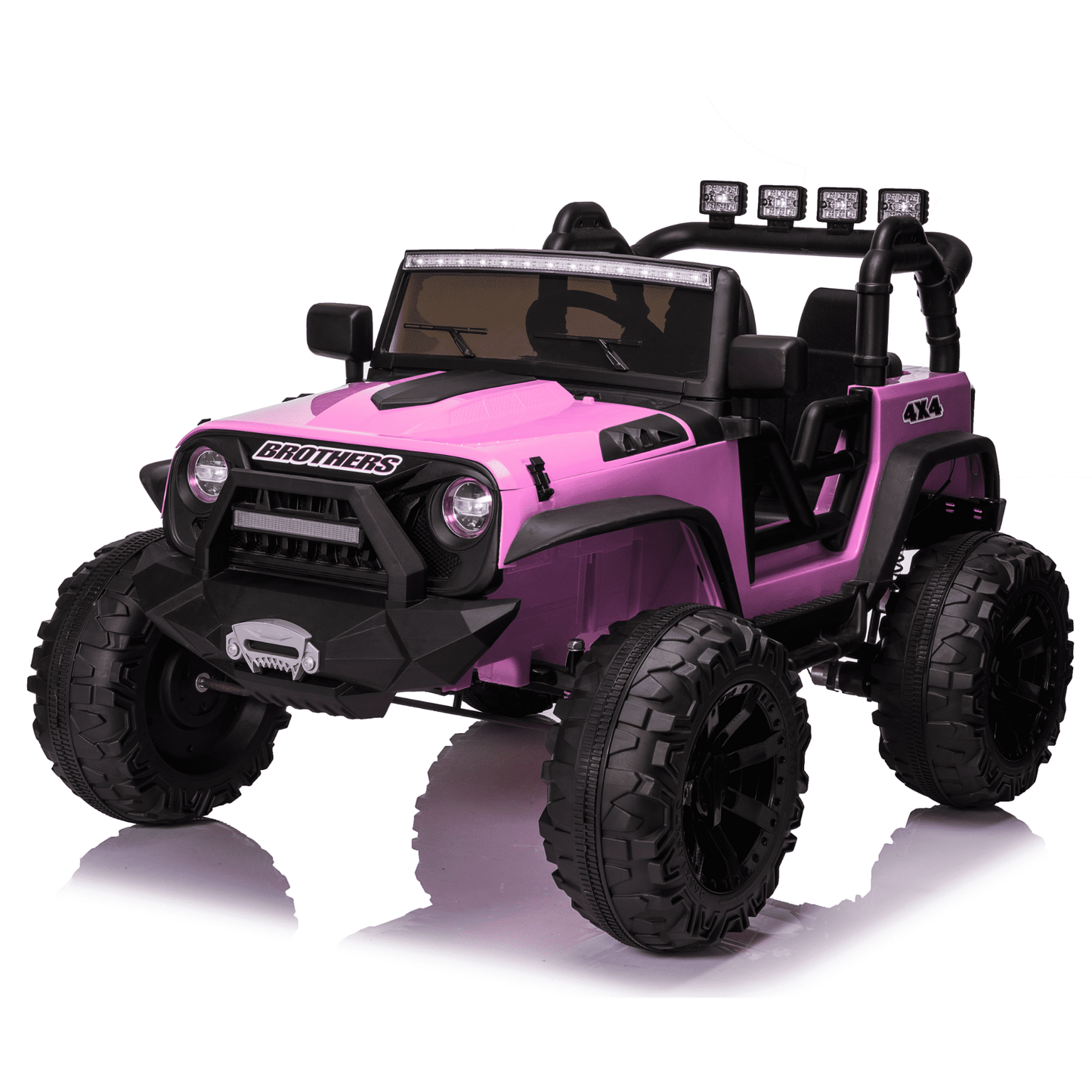 Farmdex 24 Volt Ride on Toys with Remote Control & 2 Seater, 9AH Battery Powered Car for Kids, Ride on Truck Car w/ 2*200W Motor, Spring Suspension, 4 Large Wheels, 3 Speeds, Bluetooth Music, Pink