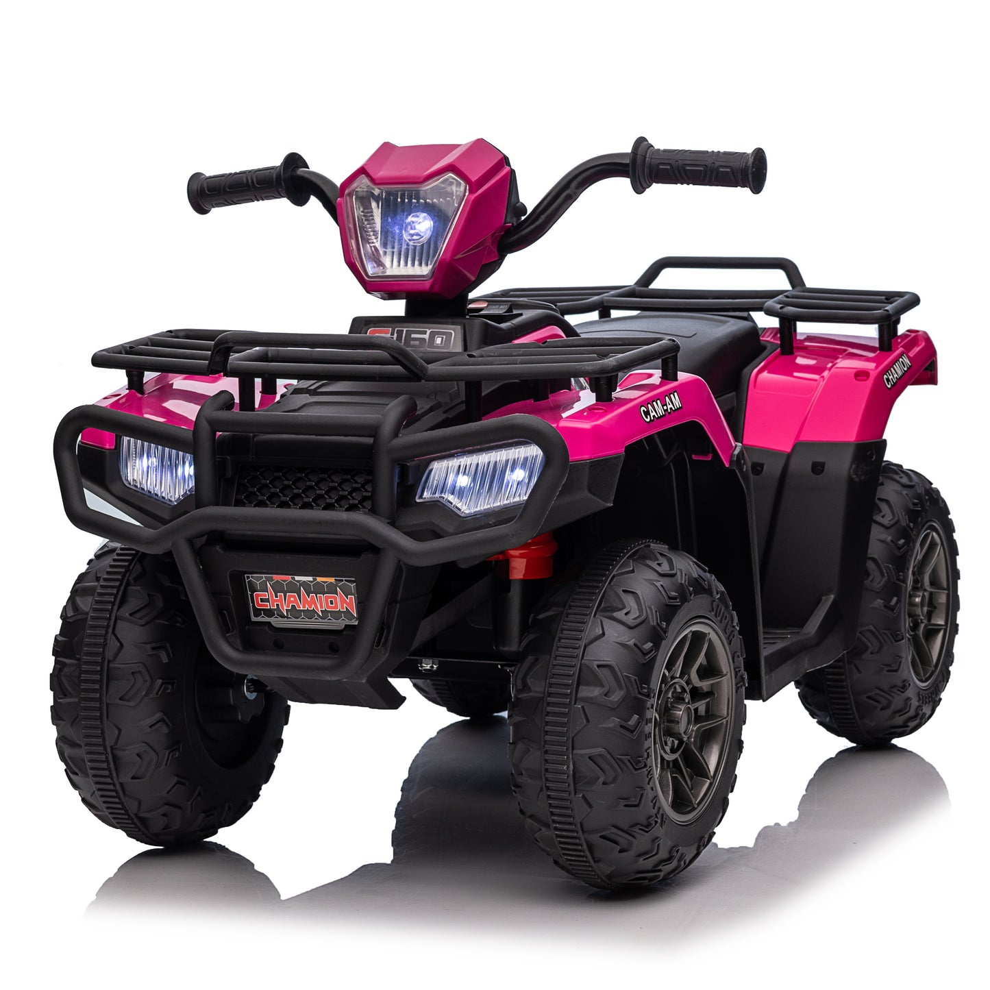 Funcid 12 Volt Ride on Toys for Toddlers with Remote Control, Kids Ride on Electric ATV, 4-Wheeler Quad Ride on Cars w/ Bluetooth Music, LED Lights, 3 Speed, Rose Red