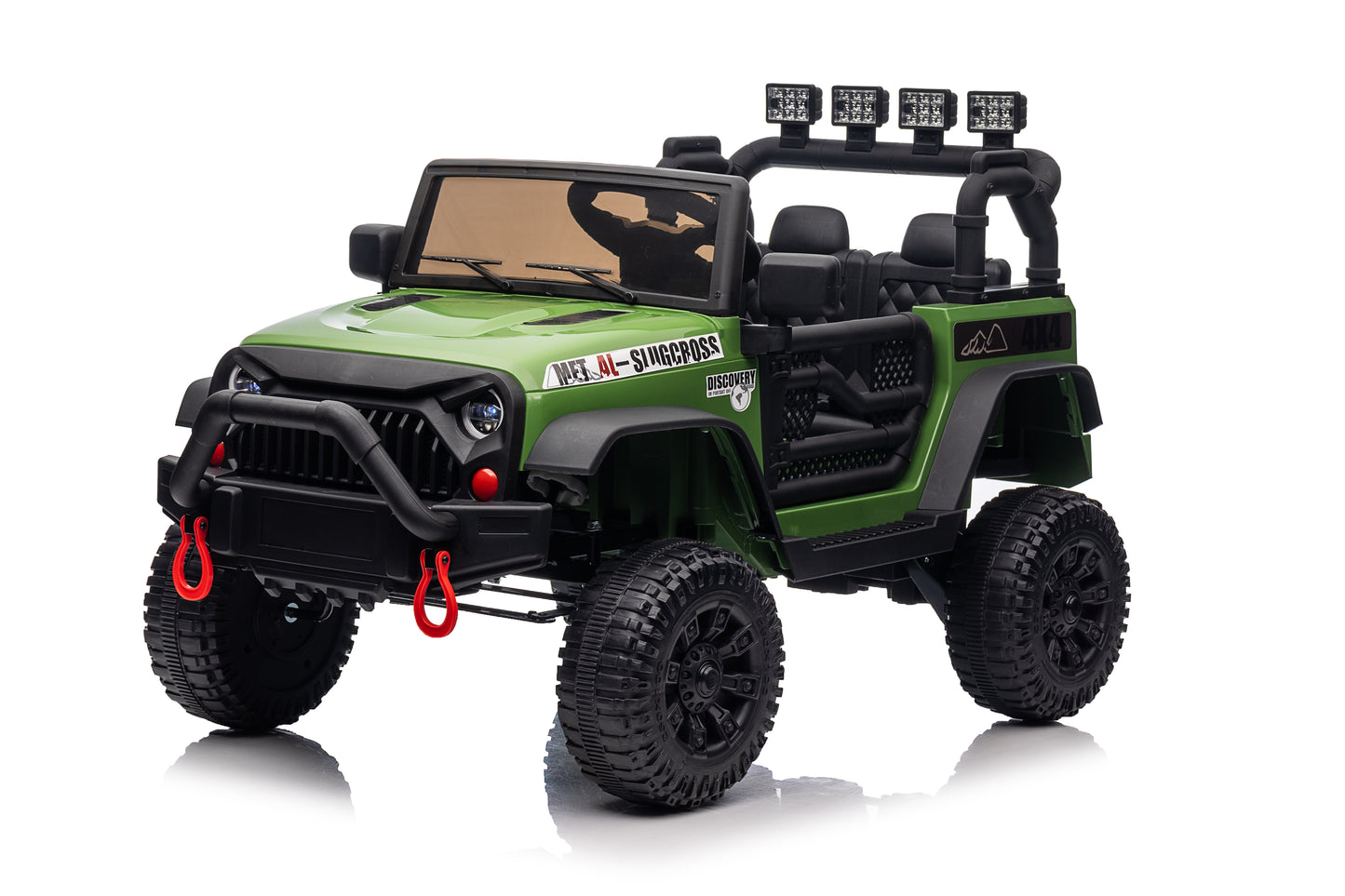 Framdex 24V Ride on Toys for Big Kids, 2-Seater Powered Ride-on Truck, Electric Car for Kids 3-8 Gifts with Bluetooth/LED Light/Spring Suspension, 4 Wheelers, Green