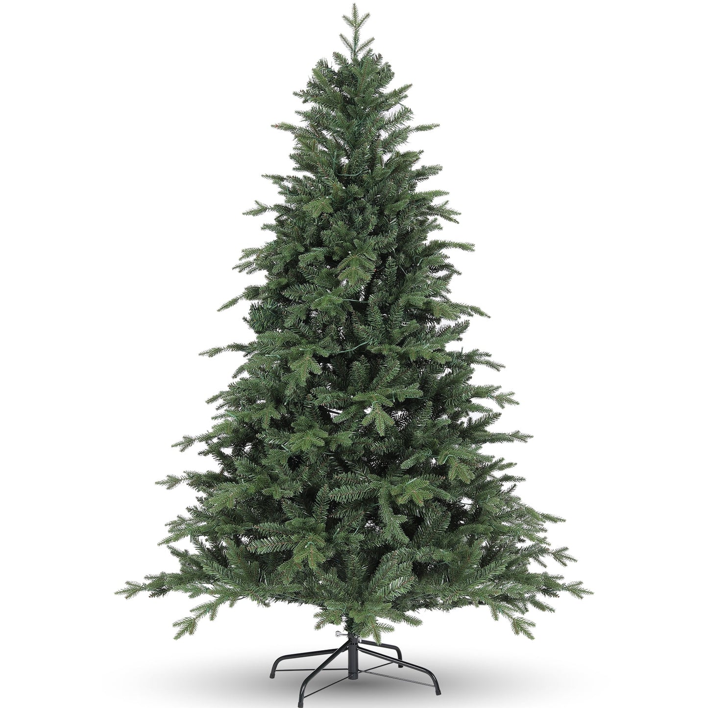 Farmdex 6ft Artificial Christmas Tree with 1000 Branch Tips (PE & PVC), Unlit Hinged Premium Spruce Xmas Trees, Green, Metal Stand, Hinged Branches, Easy Assembly