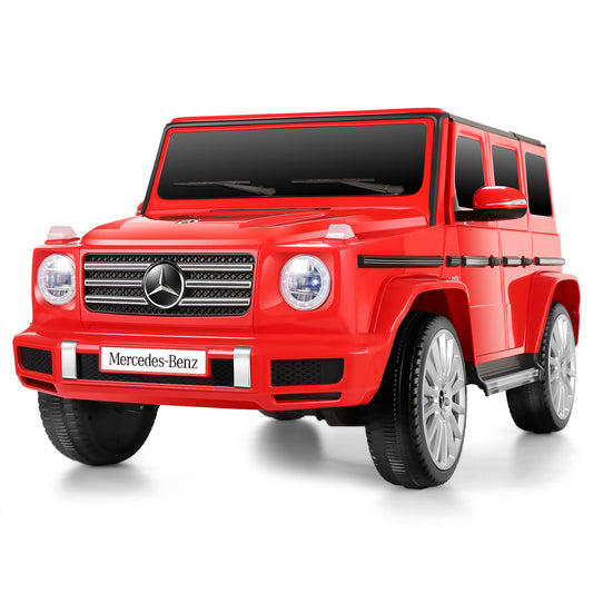 Farmdex 12V 4WD Kids Ride on Cars Toys Licensed Mercedes-Benz G500 Battery Powered Electric Car Truck with Remote Control, Bluetooth, 3 Speeds, Headlight, Music Player, Gift for Boys Girls, Red