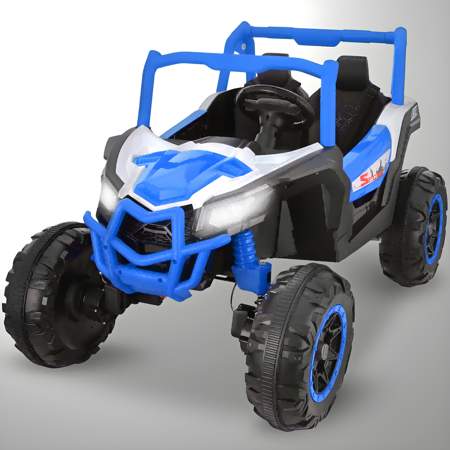 Farmdex 24 Volt Ride on Toys 4WD Ride on Cars with Remote Control 2 XL Seater Electric Car for Kids, Off-Road UTV w/ 4*200W, Battery Powered Riding Toys w/ Led Lights, Bluetooth, Music, Blue