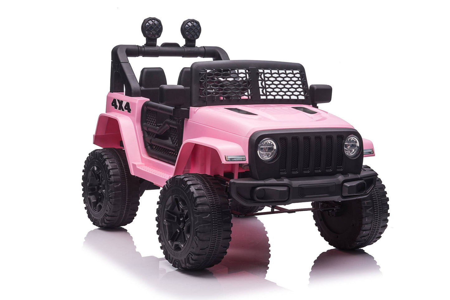 Farmdex 12 Volt 7Ah Ride on Toys for Toddlers with Remote Control, Electric Car for Kids w/ Bluetooth Music, Spring Suspension, 3-Speed, LED Lights, Ride on Truck Car Pink