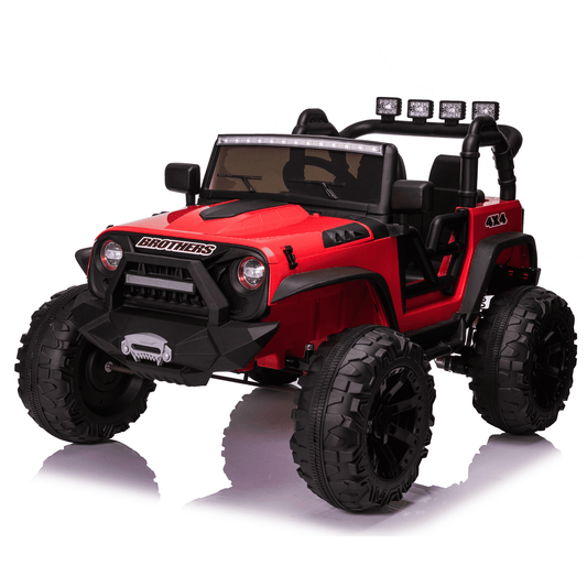 Farmdex 24 Volt Ride on Toys with Remote Control &amp; 2 Seater, 9AH Battery Powered Car for Kids, Ride on Truck Car w/ 2*200W Motor, Spring Suspension, 4 Large Wheels, 3 Speeds, Bluetooth Music, Red