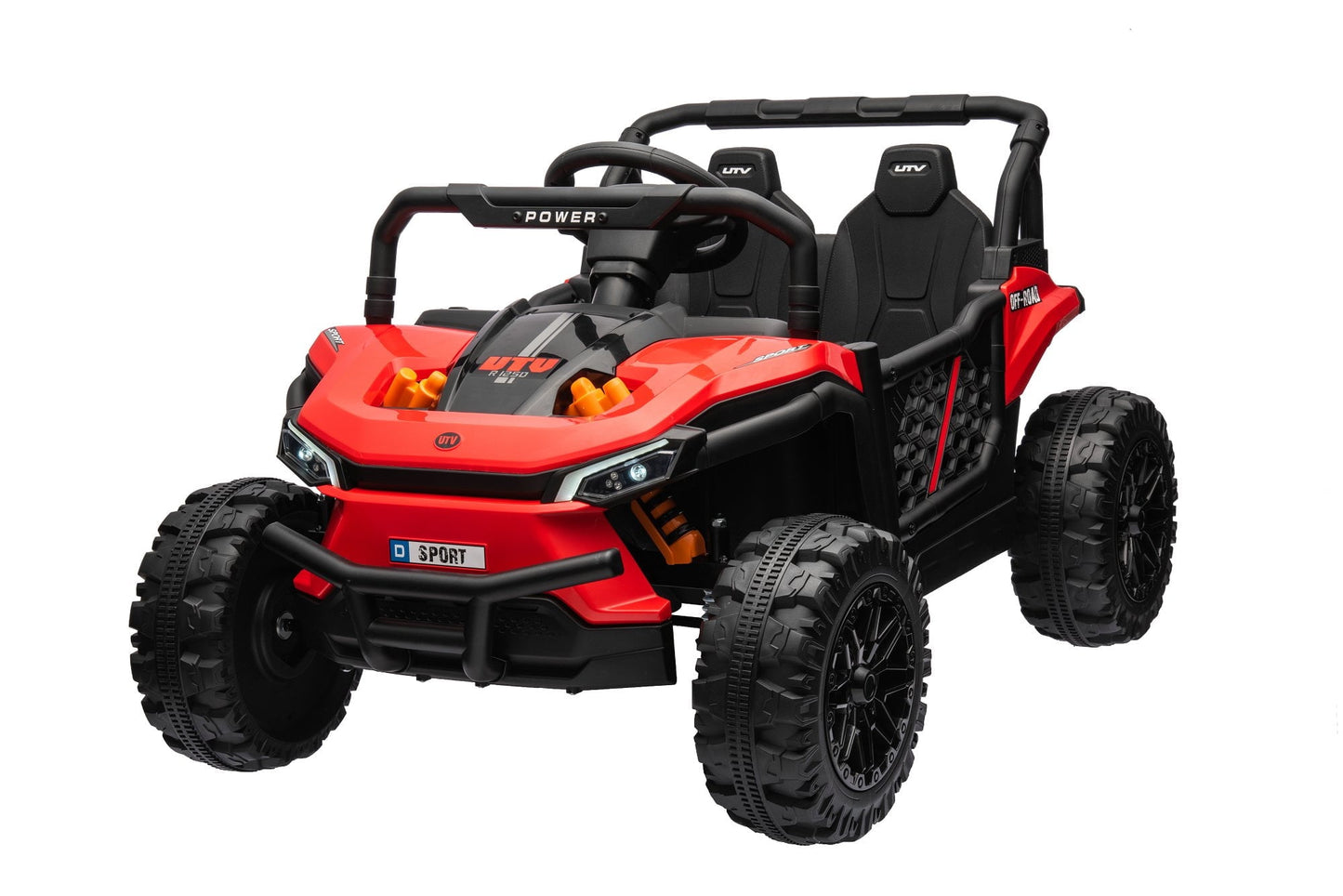 Farmdex Kids Ride on UTV, 12 Volt Ride on Toys with Remote Control, Electric Car for Kids w/ Bluetooth Music, LED Lights, Suspention, Wider Seats, Red