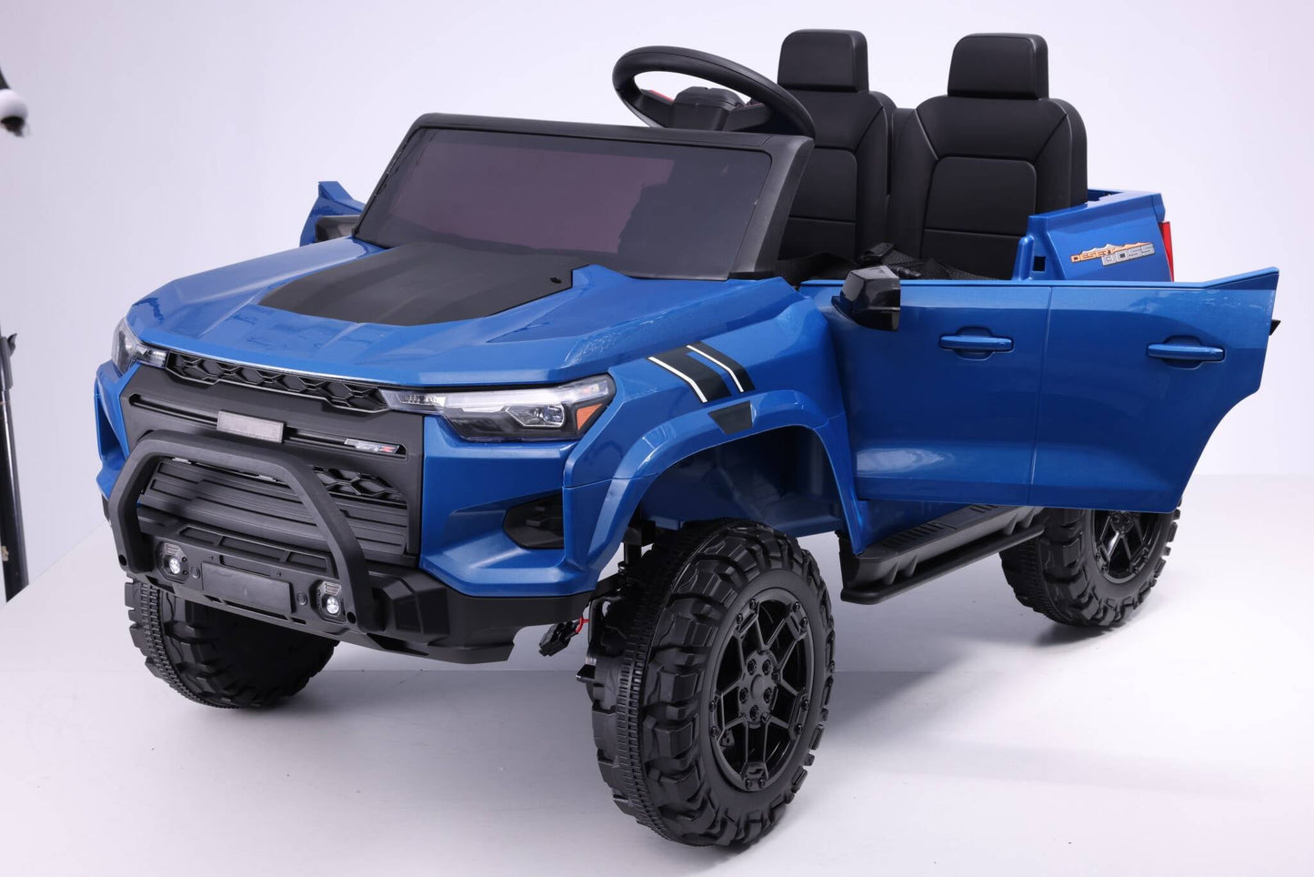 Farmdex 24 Volt Ride on Toys with 2 Seater & Remote Control, 4*200W Motor, 4WD 24V Ride on Truck Car w/ 7AH Battery Powered Car for Kids, Bluetooth Music, Spring Suspension, LED Lights, Blue