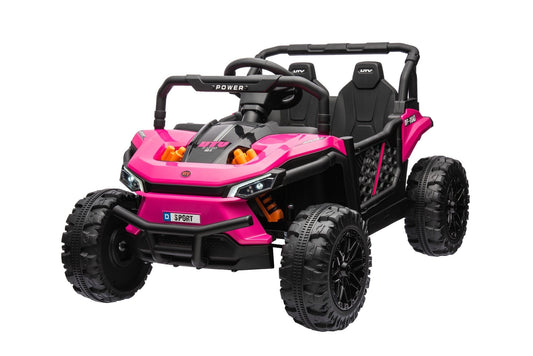 Farmdex Kids Ride on UTV, 12 Volt Ride on Toys with Remote Control, Electric Car for Kids w/ Bluetooth Music, LED Lights, Suspention, Wider Seats, Pink