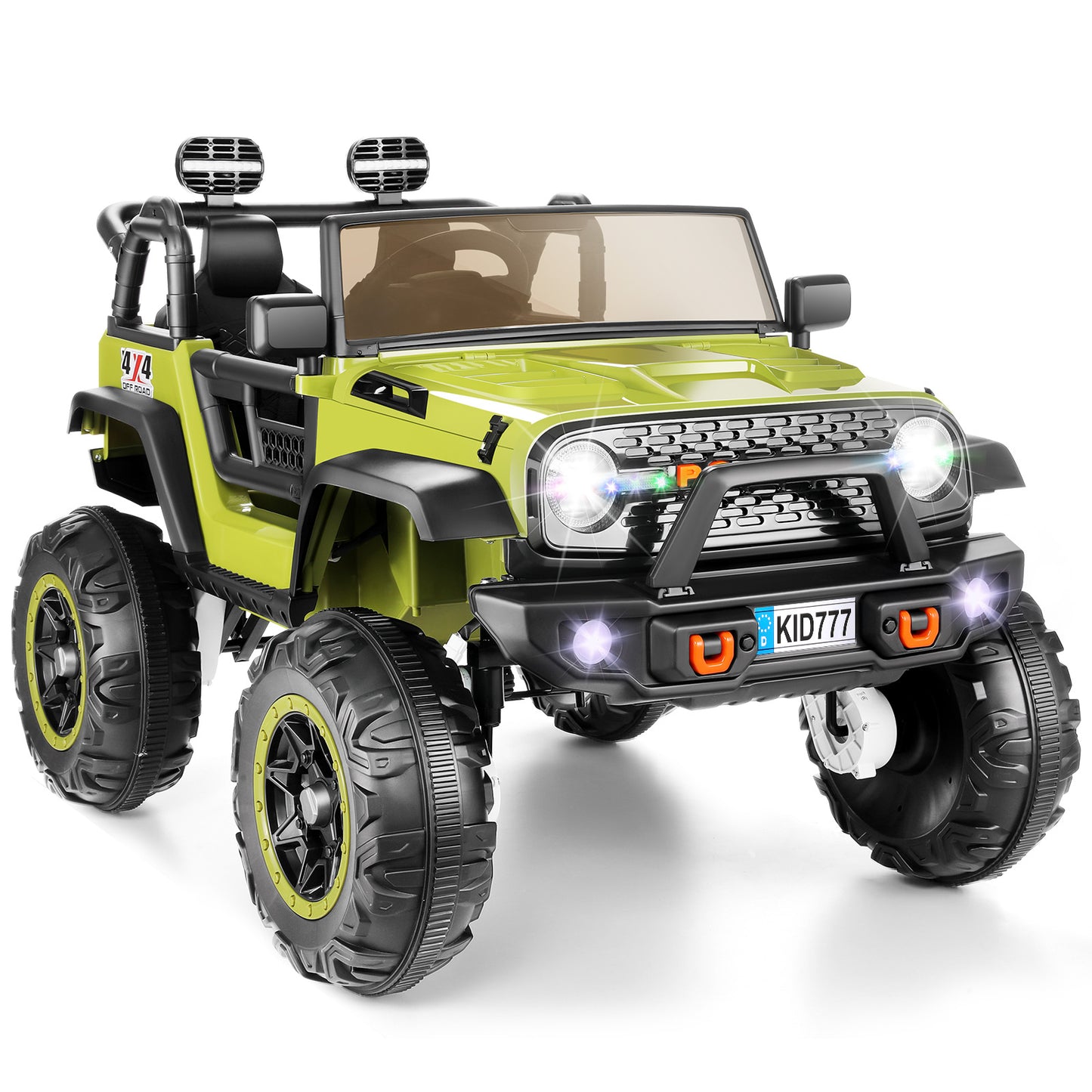 Farmdex 24 Volt Ride on Toys 2 Seater 4WD Ride on Cars with Remote Control, Electric Car for Kids w/ 4x100W, Power Car Wheels for Boys Girls, Kids Ride on Truck w/ Music, LED Light, Bluetooth, Green