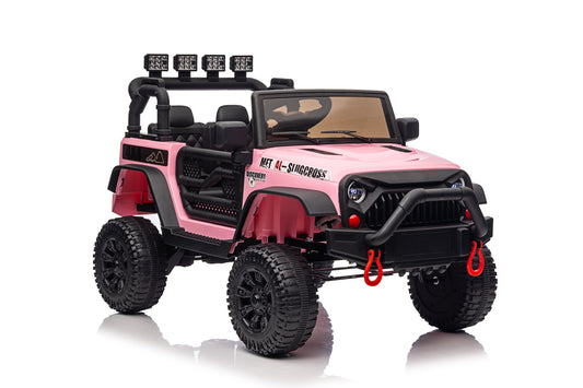 Farmdex 12V Kids Ride on Toys, Powered 4-Wheel Ride on Cars for Toddlers, Electric Car with Remote Control, Bluetooth, Music, MP3, LED Lights, 3 Speeds, Pink