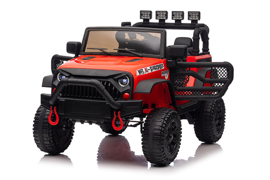 Farmdex 24V Ride on Toys, Battery Powered Ride on Cars with Remote Control, Electric Ride on Truck Car for Kids, 400W Power Cars Wheels w/ Bluetooth, Music, Seat Belts, Spring Suspension, Red