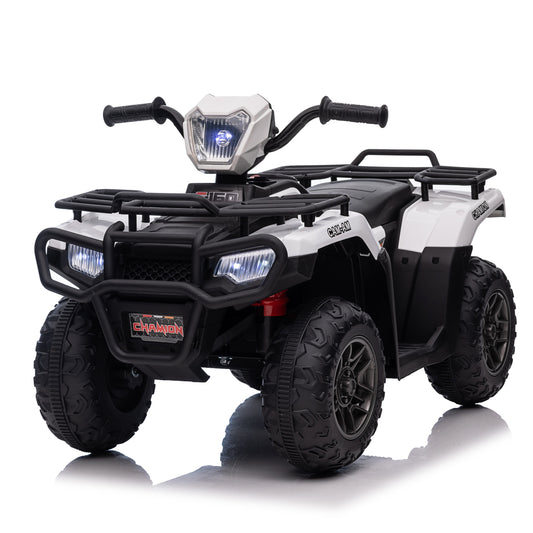 Funcid 12 Volt Ride on Toys for Toddlers with Remote Control, Kids Ride on Electric ATV, 4-Wheeler Quad Ride on Cars w/ Bluetooth Music, LED Lights, 3 Speed, Pink