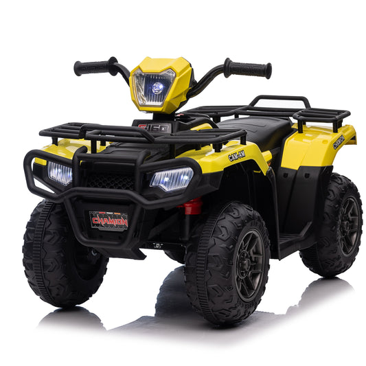 Funcid 12 Volt Ride on Toys for Toddlers with Remote Control, Kids Ride on Electric ATV, 4-Wheeler Quad Ride on Cars w/ Bluetooth Music, LED Lights, 3 Speed, Orange