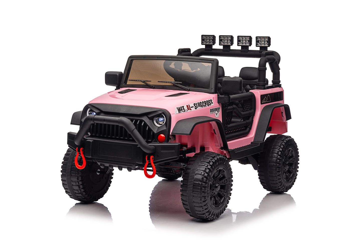 Framdex 24V Ride on Toys for Big Kids, 2-Seater Powered Ride-on Truck, Electric Car for Kids 3-8 Gifts with Bluetooth/LED Light/Spring Suspension, 4 Wheelers, Pink