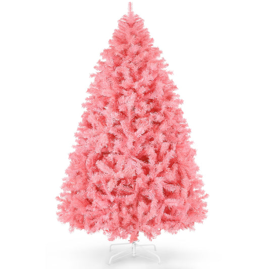 Farmdex 6 Feet Pink Christmas Tree, Premium Artificial Spruce Hinged Pink Christmas Tree Lightweight and Easy to Assemble with Christmas Tree Metal Stand 1000 Tips Christmas Tree Pink