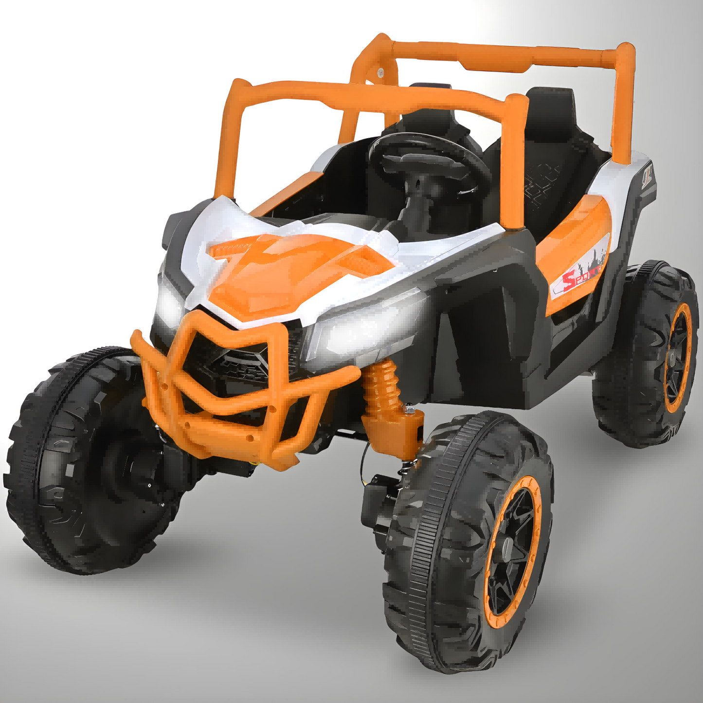 Farmdex 24 Volt Ride on Toys 4WD Ride on Cars with Remote Control 2 XL Seater Electric Car for Kids, Off-Road UTV w/ 4*200W, Battery Powered Riding Toys w/ Led Lights, Bluetooth, Music, Orange