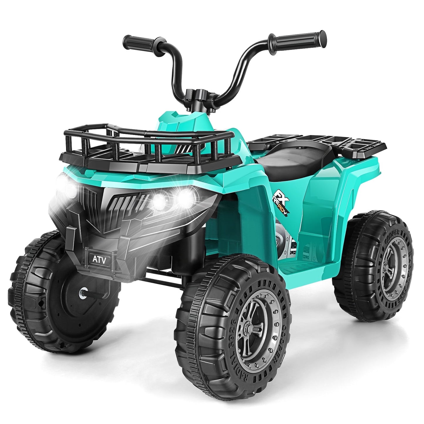 Farmdex 12v ATV Quad with Big Storage Basket, Ride on Toys for Toddlers w/ LED Lights, Electric Car for Kids w/ Horn, Spring Suspension, Buit-in Music, Green