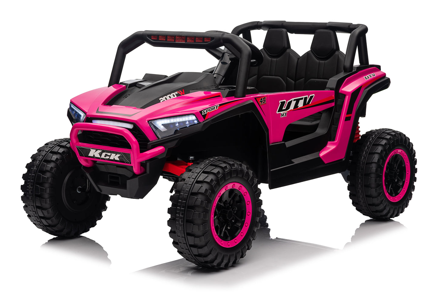 Farmdex 24V Ride on Cars for Kids, Battery Powered Ride on Toys with Remote Control, 5MPH Electric Car with 2 Seats, Bluetooth, Music, LED Light for 3-8 Gift, Pink